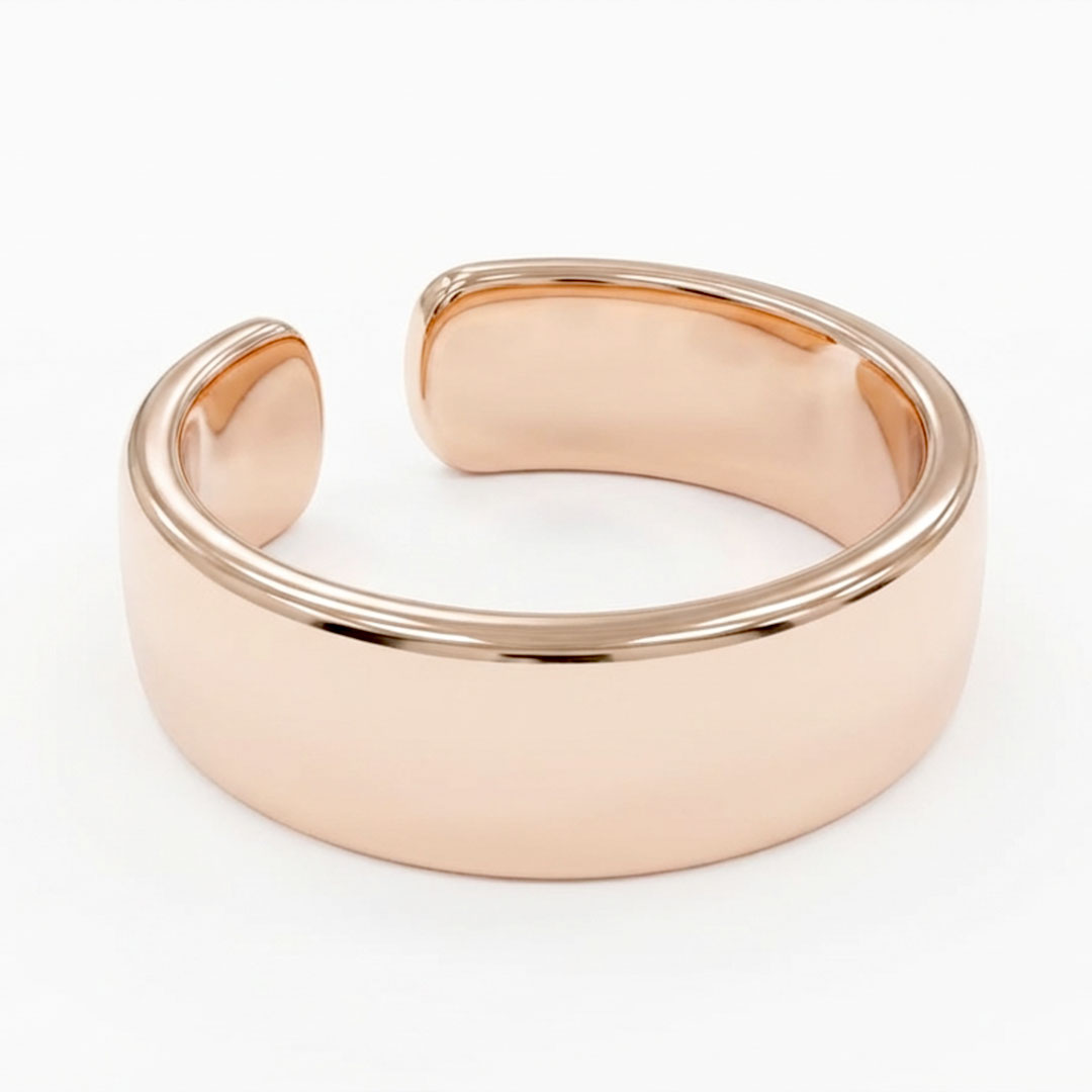 Anel ajustável dourado 8mm x 2mm lado Cizan Boutique