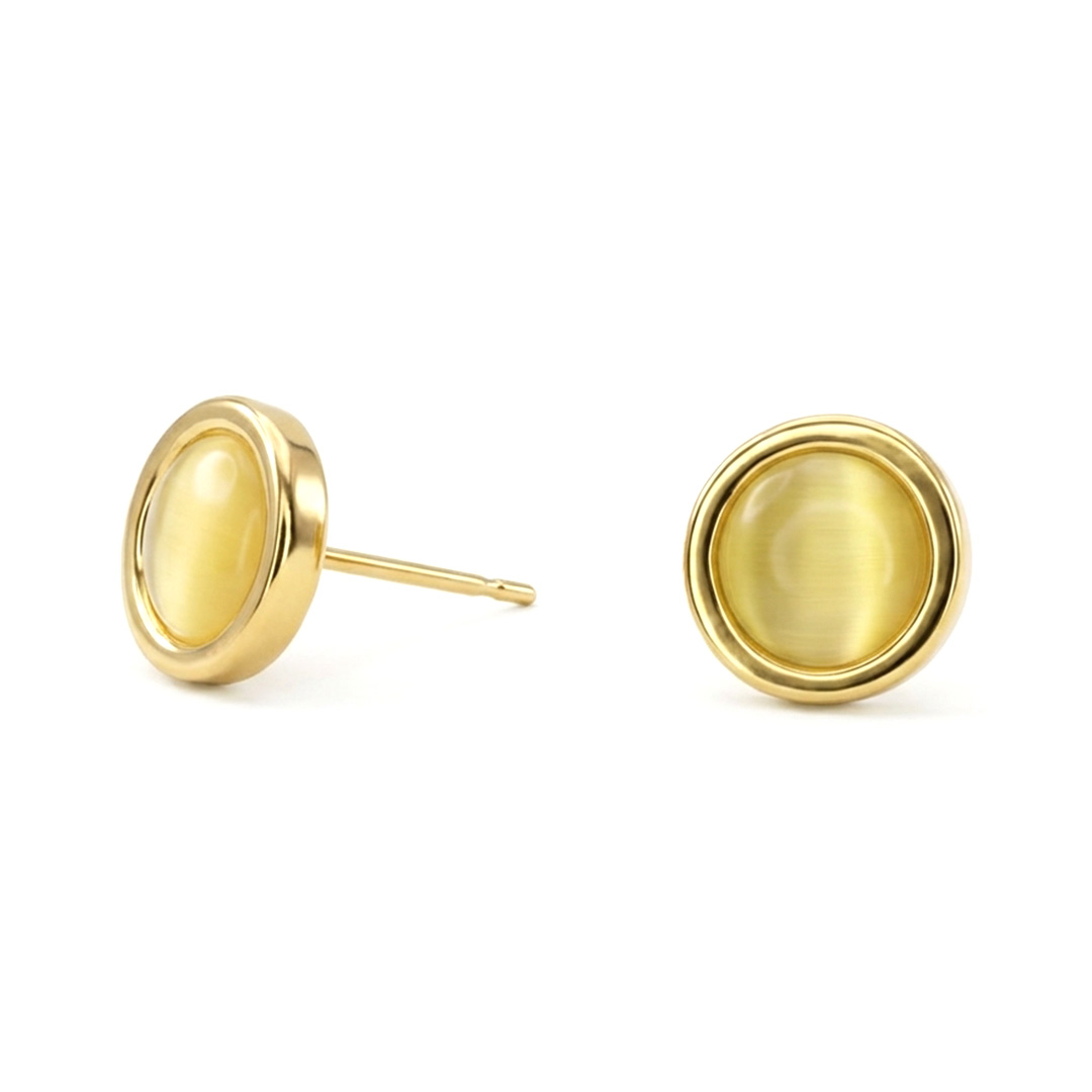 Brinco Redondo Facetado dourado Cizan Boutique