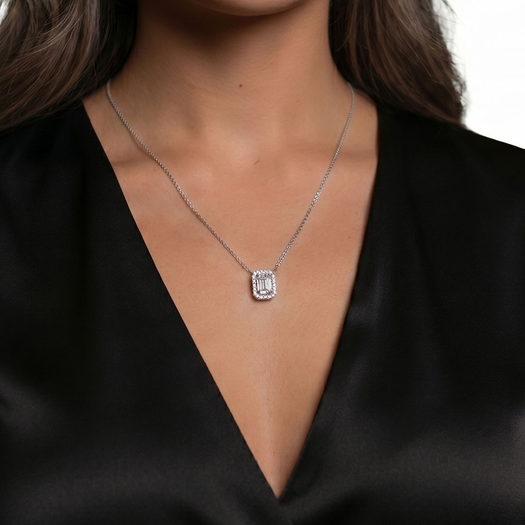 Colar Prata 925 Pingente Zircônia Cizan Boutique